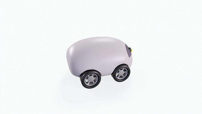 Cartoon Penguin Car Cute  Low-poly 3D model 4