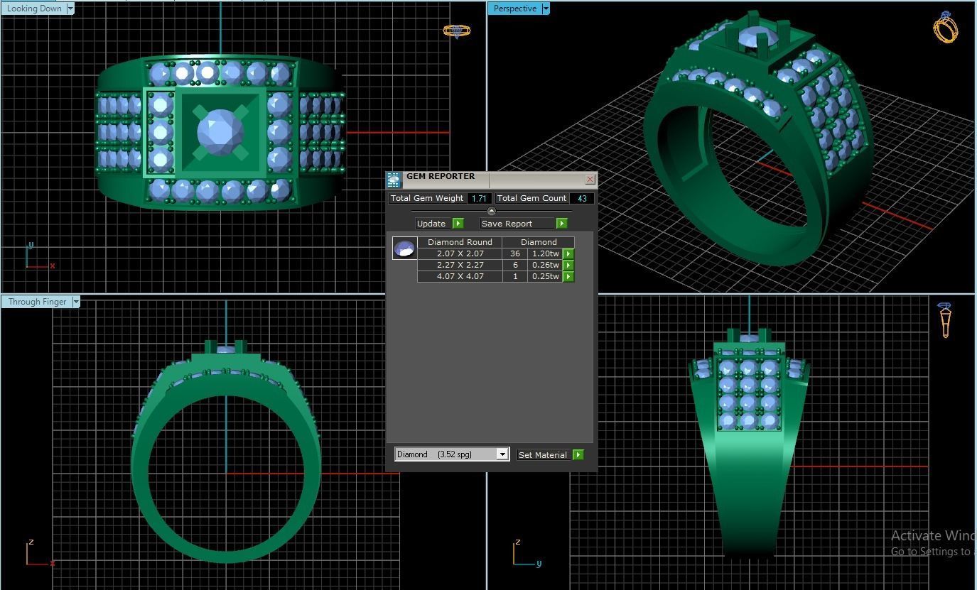 Diamond ring 3D print model_1