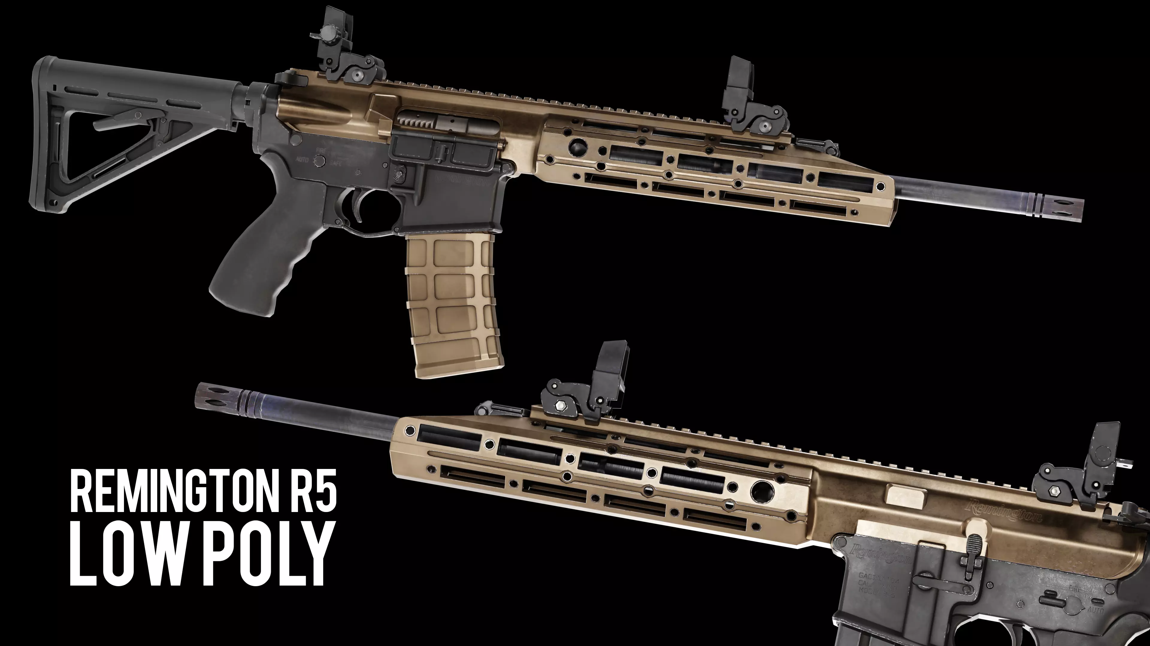 VR Ready Remington R5 RGP Low Poly Low-poly 3D model_0