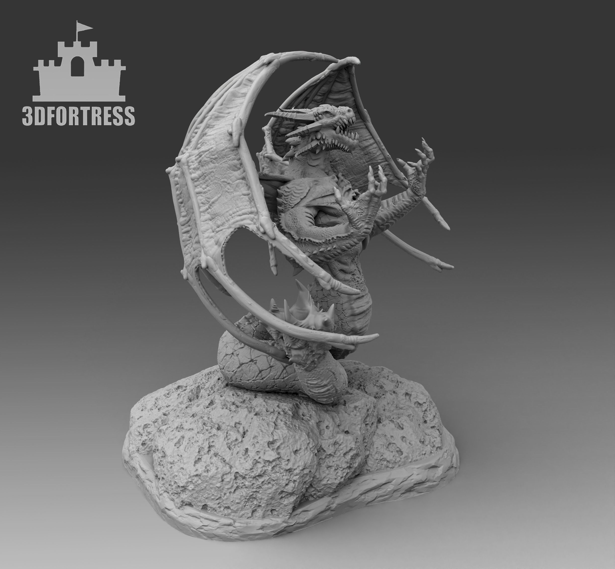 The Snake-tailed Dragon 3D print model_2