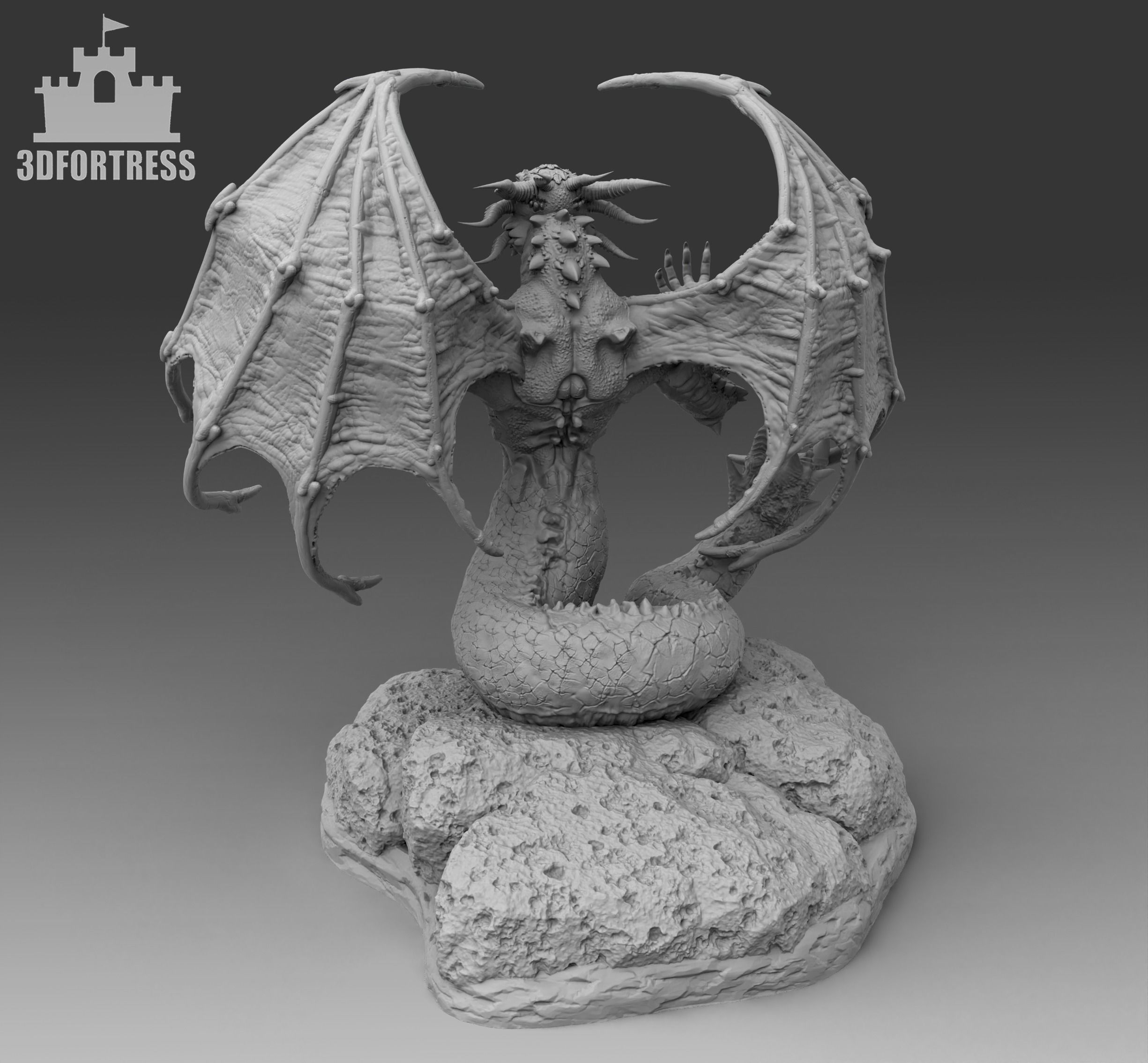 The Snake-tailed Dragon 3D print model_1