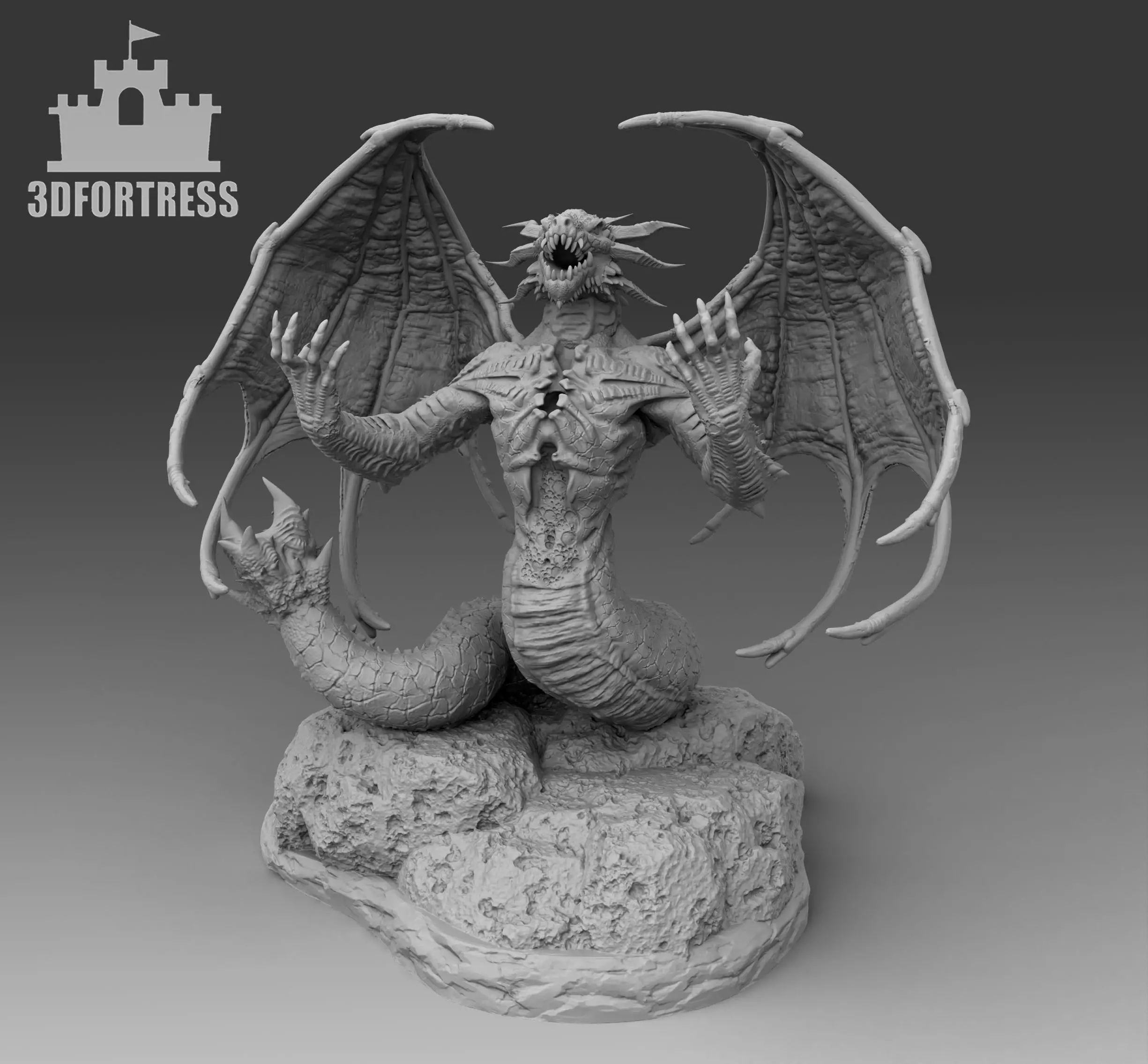 The Snake-tailed Dragon 3D print model_0