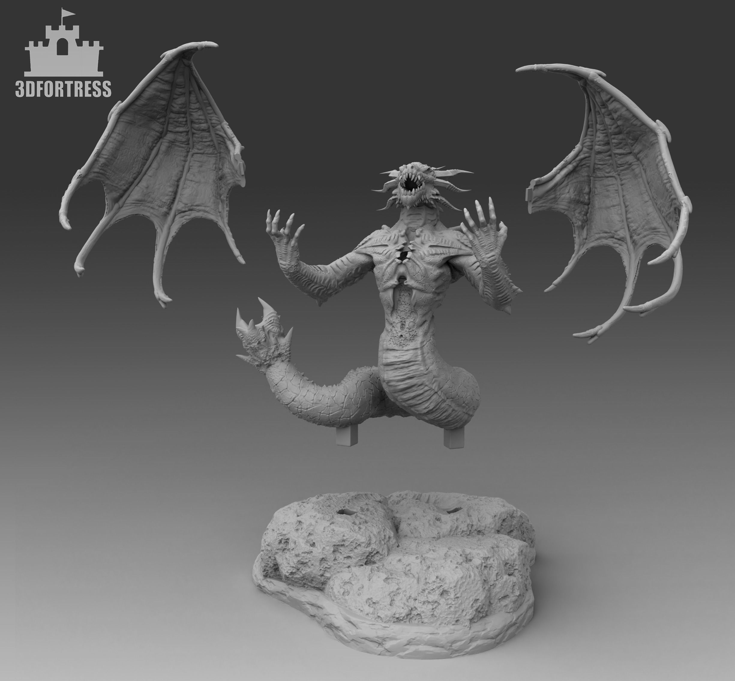 The Snake-tailed Dragon 3D print model_3