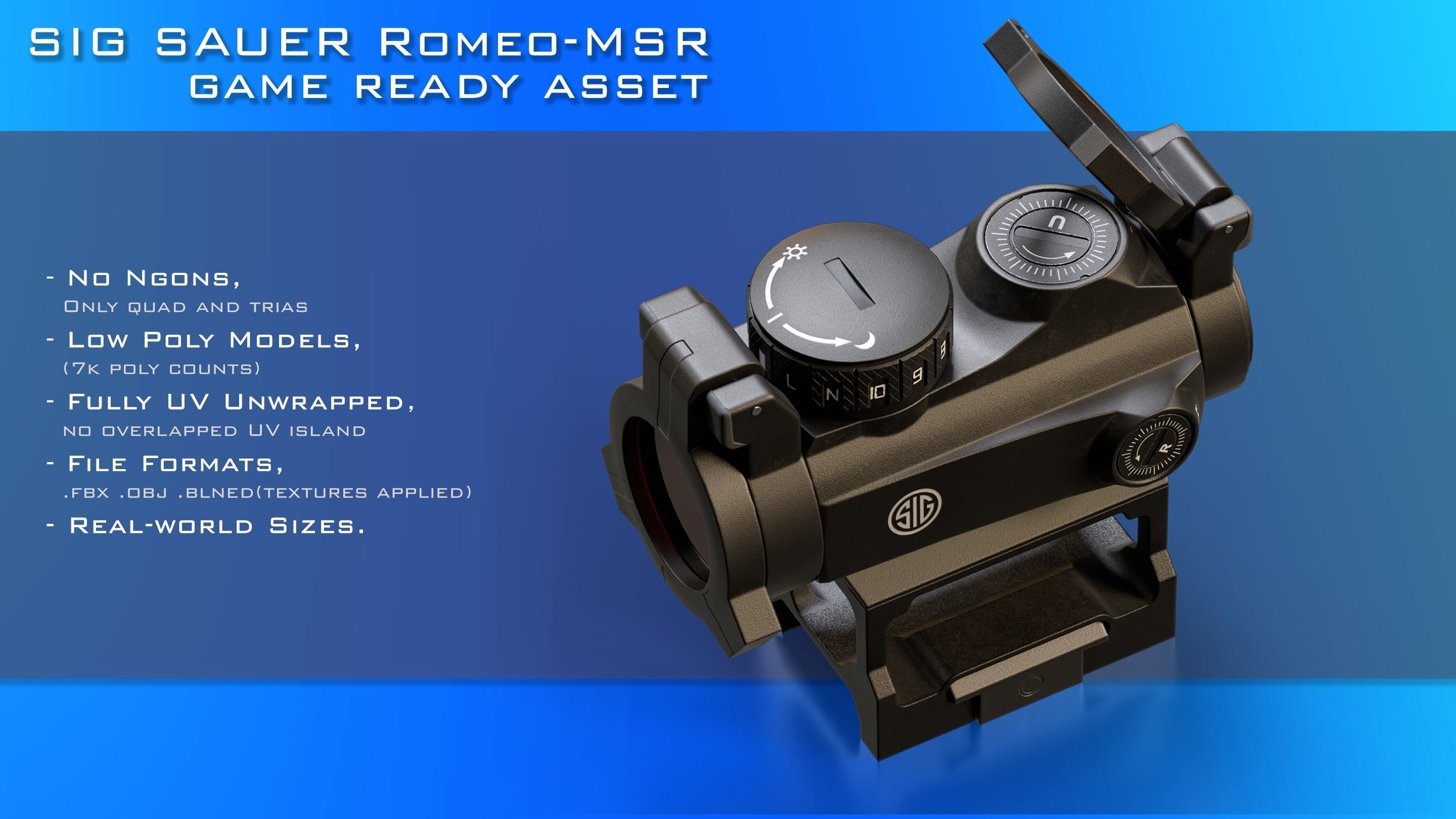SIG Sauer ROMEO-MSR Sight Low-poly 3D model_2