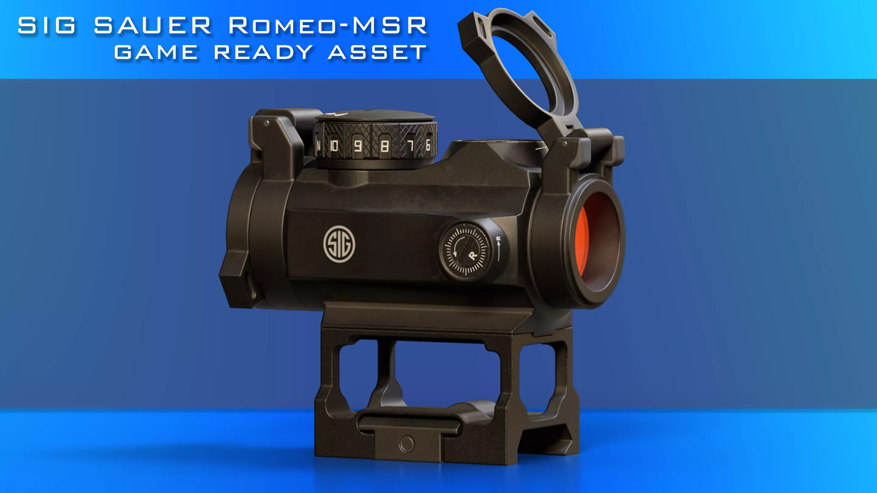 SIG Sauer ROMEO-MSR Sight Low-poly 3D model_0