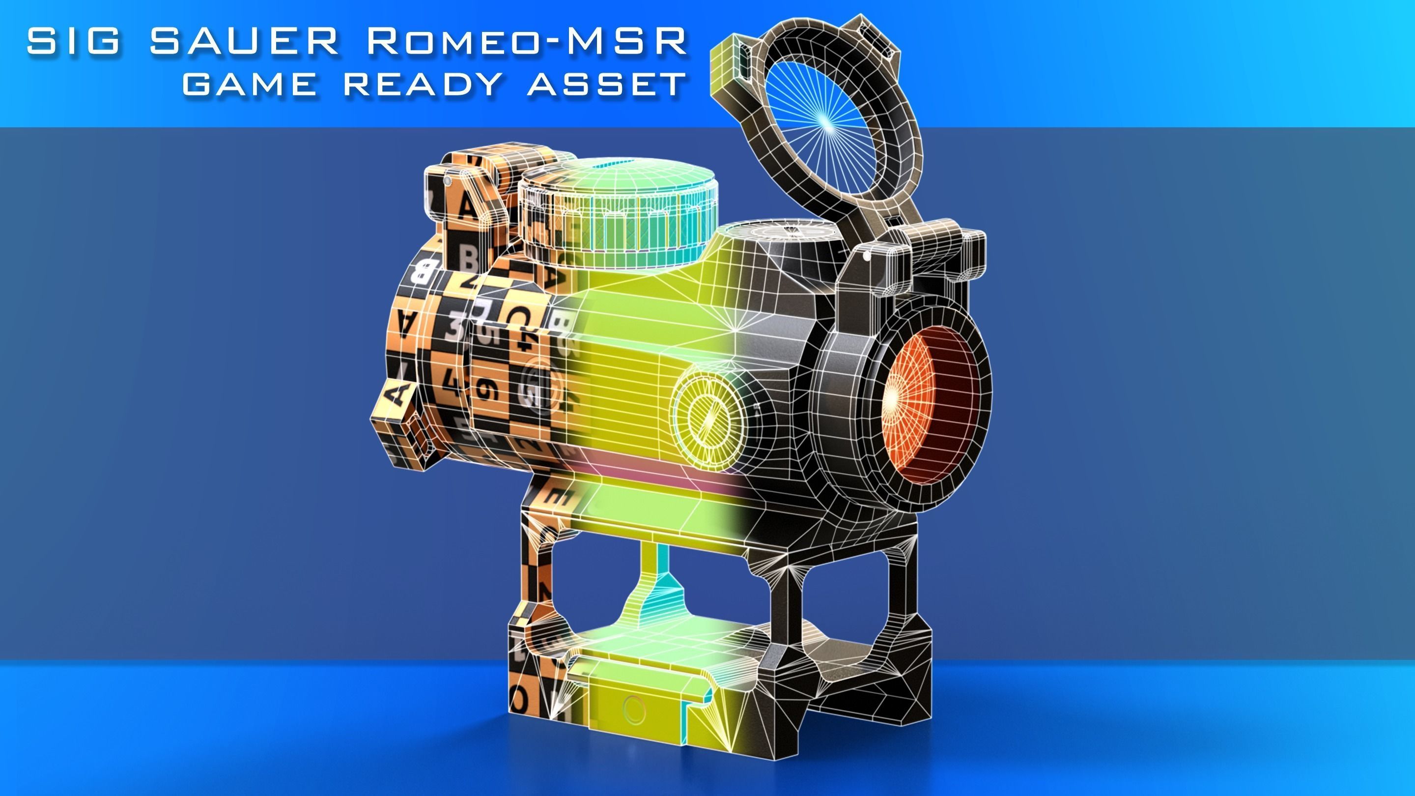 SIG Sauer ROMEO-MSR Sight Low-poly 3D model_8
