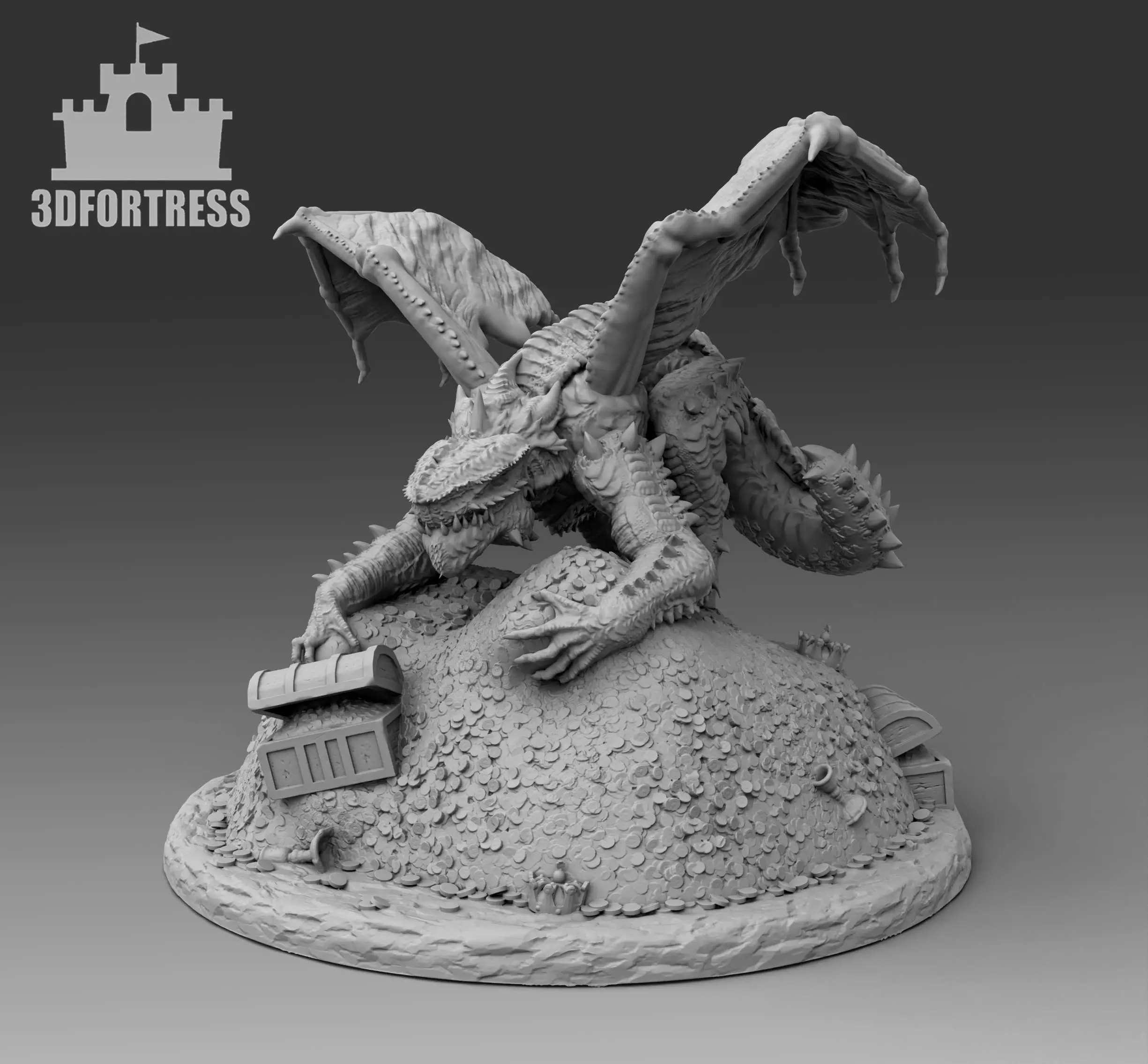 The Dragon on the Golden Mountain 3D print model_0