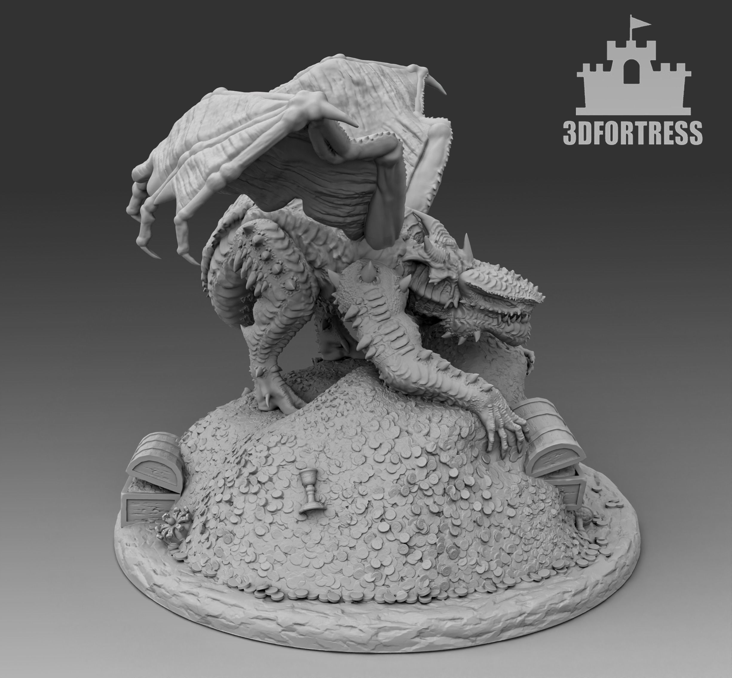The Dragon on the Golden Mountain 3D print model_2