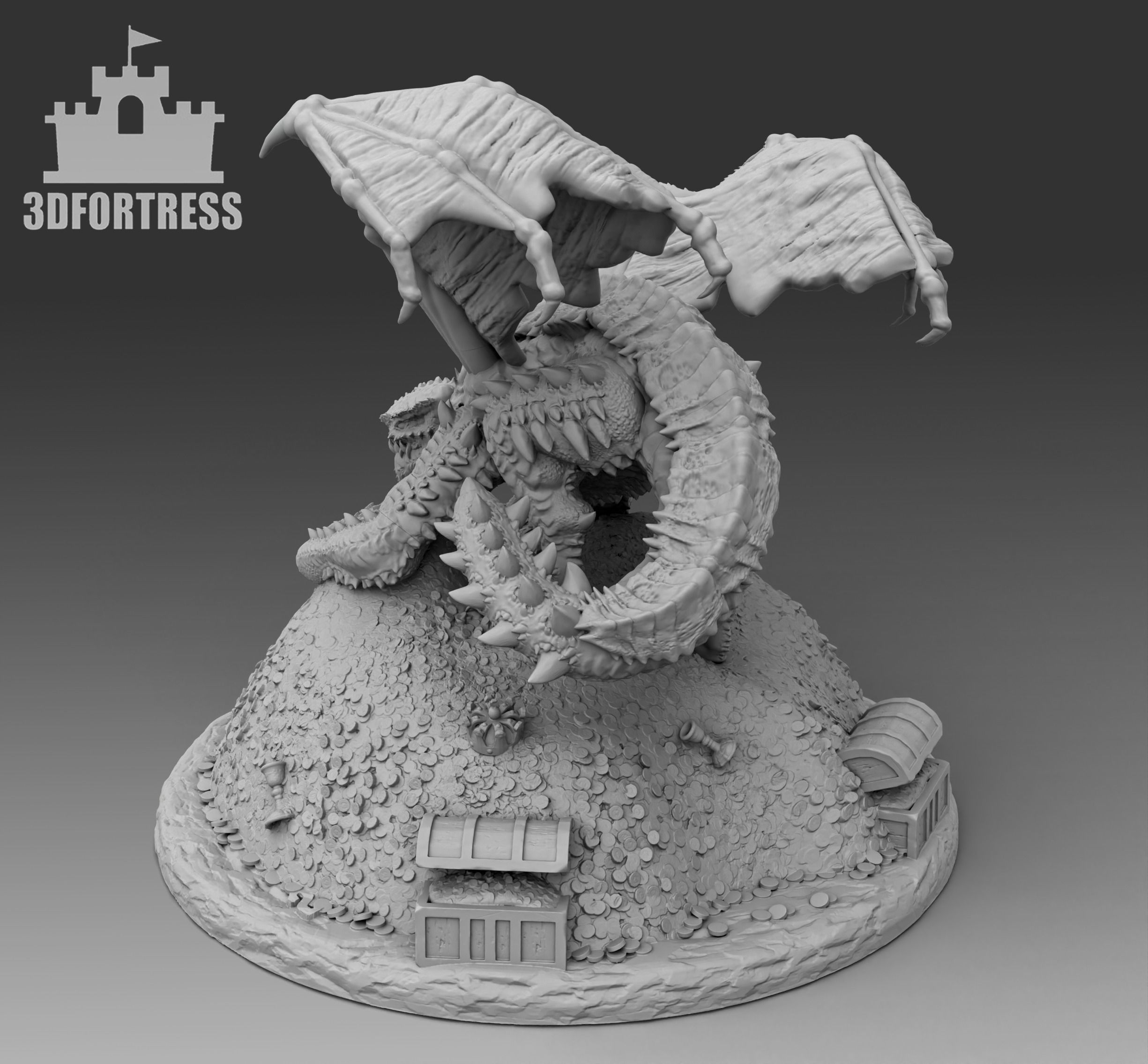 The Dragon on the Golden Mountain 3D print model_1