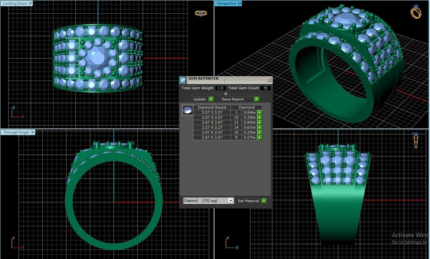 Diamond Ring 3D print model_1