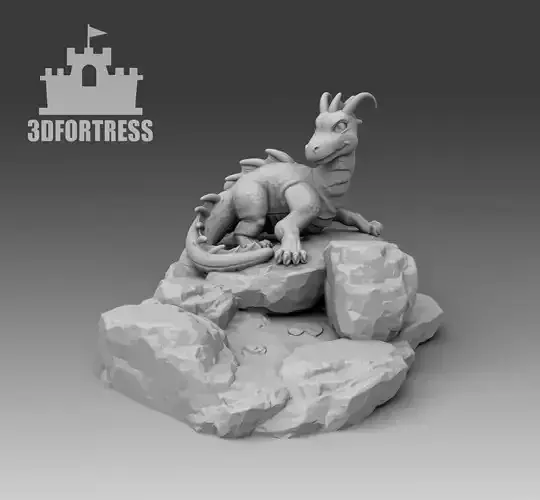 The dragon by the stream 3D print model