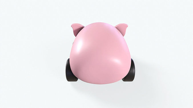 Cartoon Pig Car Cute  Low-poly 3D model 7