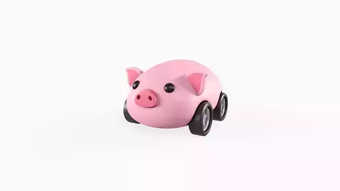 Cartoon Pig Car Cute 
