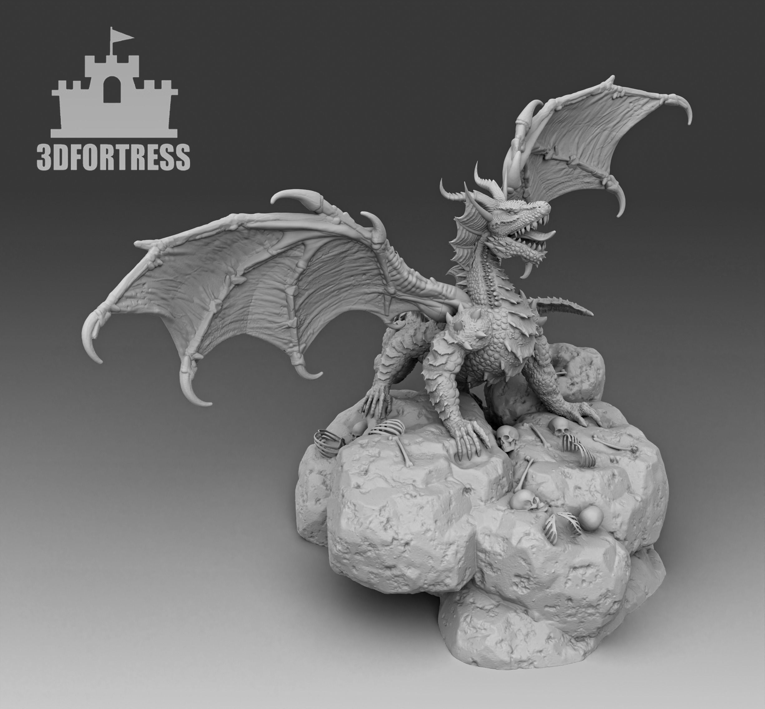 The bloodthirsty dragon 3D print model_2