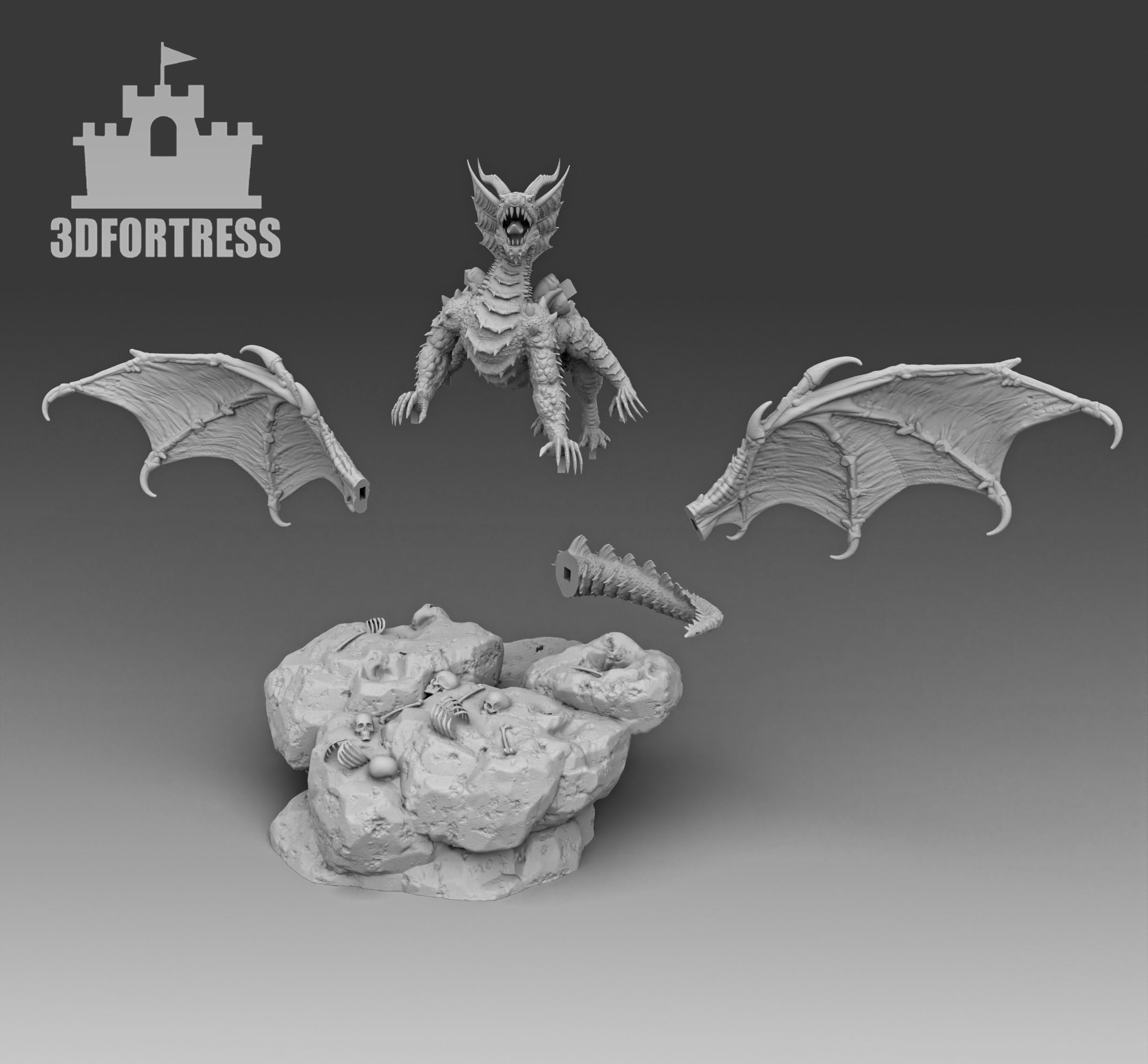 The bloodthirsty dragon 3D print model_3