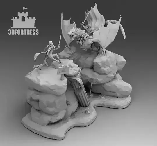 The battle with the dragon 3D print model