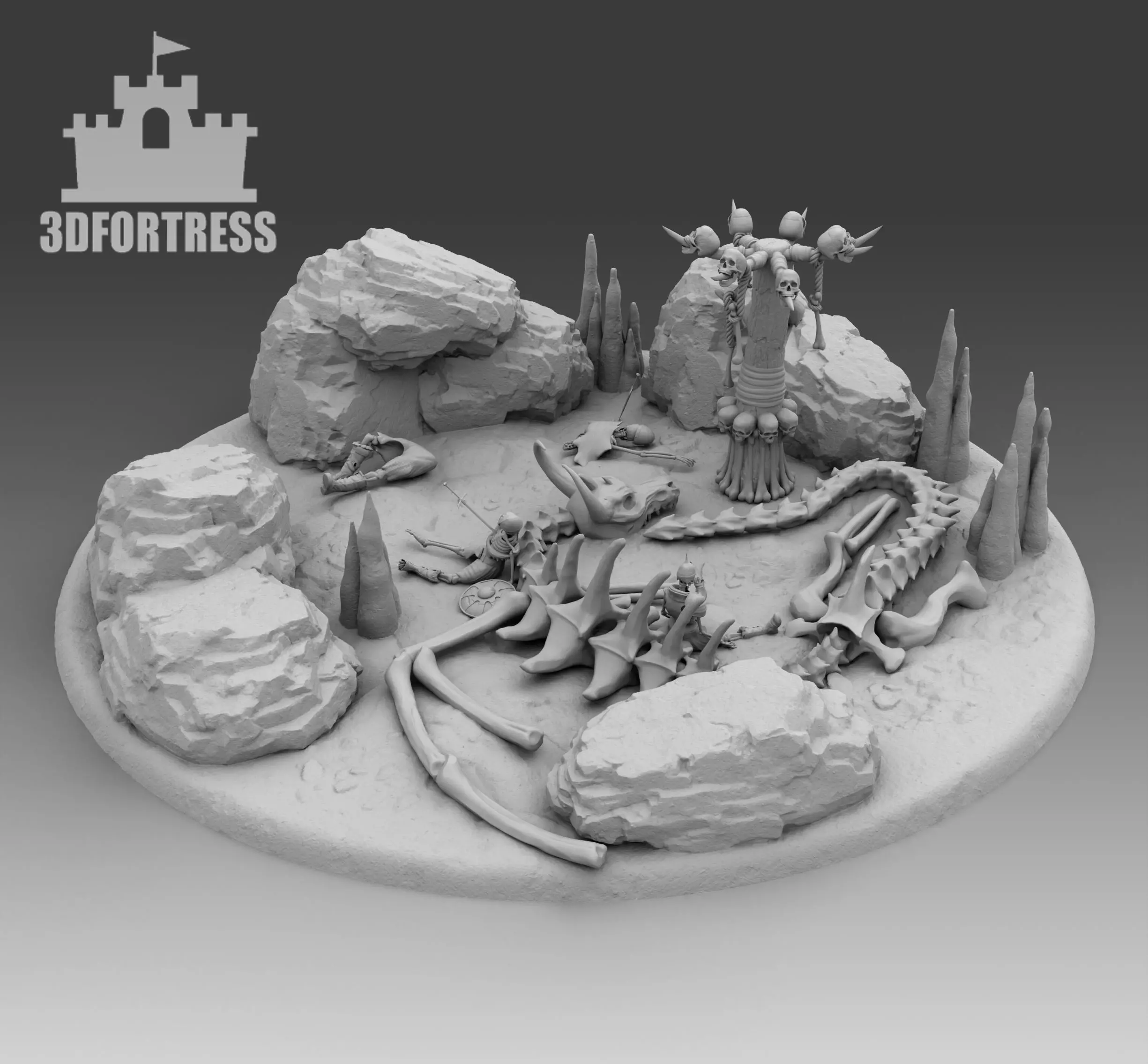 Dragon Cemetery 3D print model_0