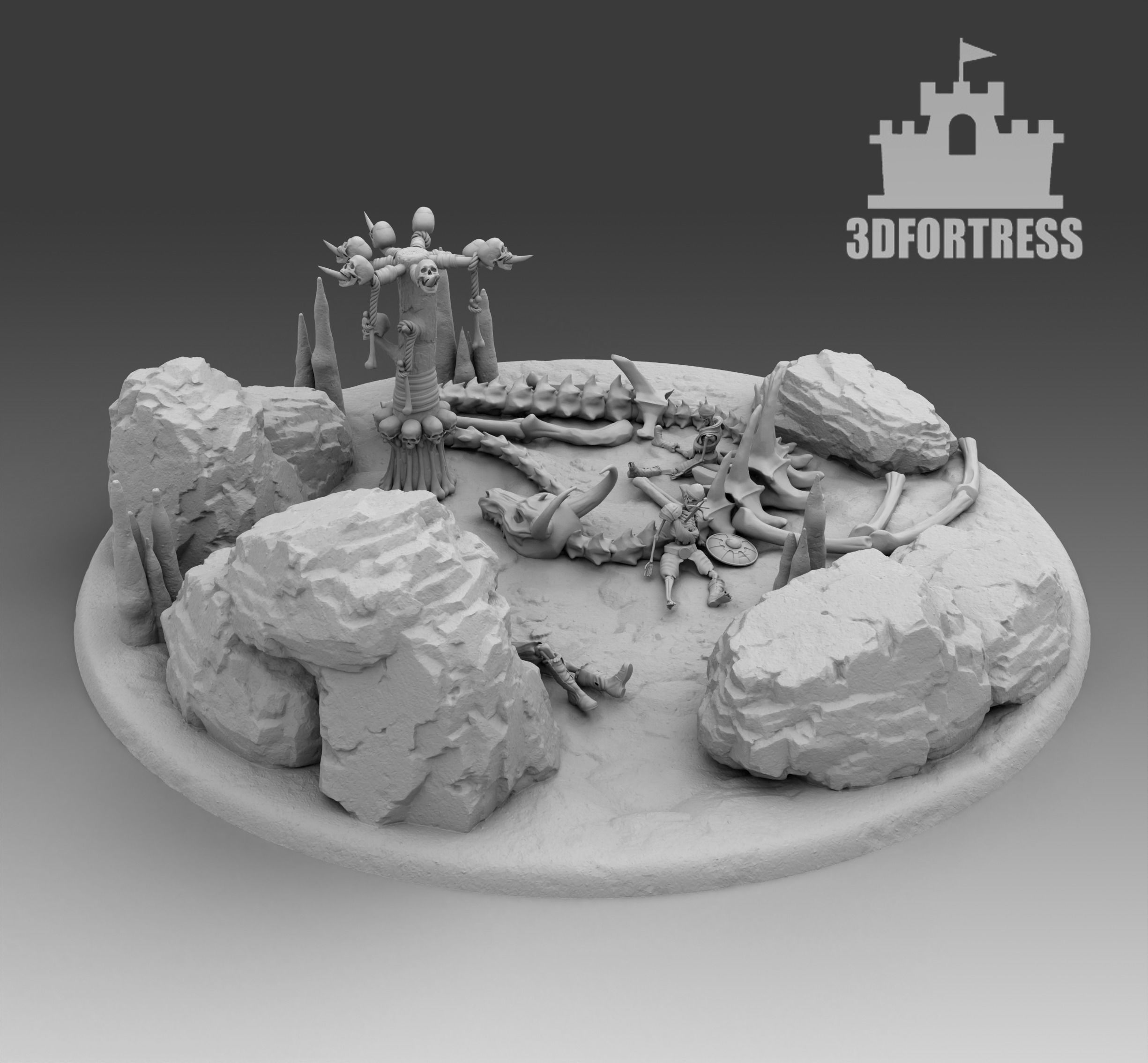 Dragon Cemetery 3D print model_2