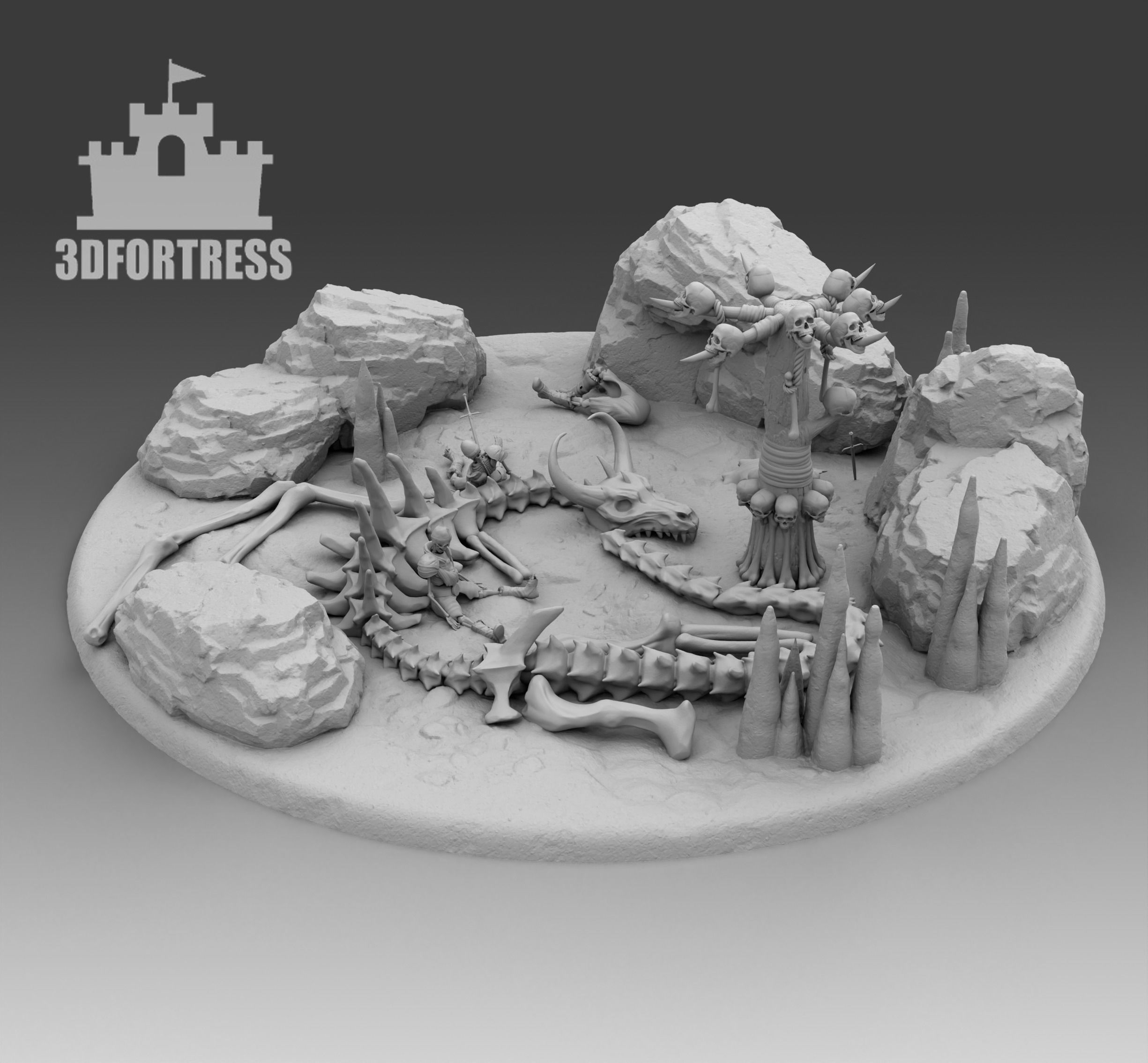 Dragon Cemetery 3D print model_1