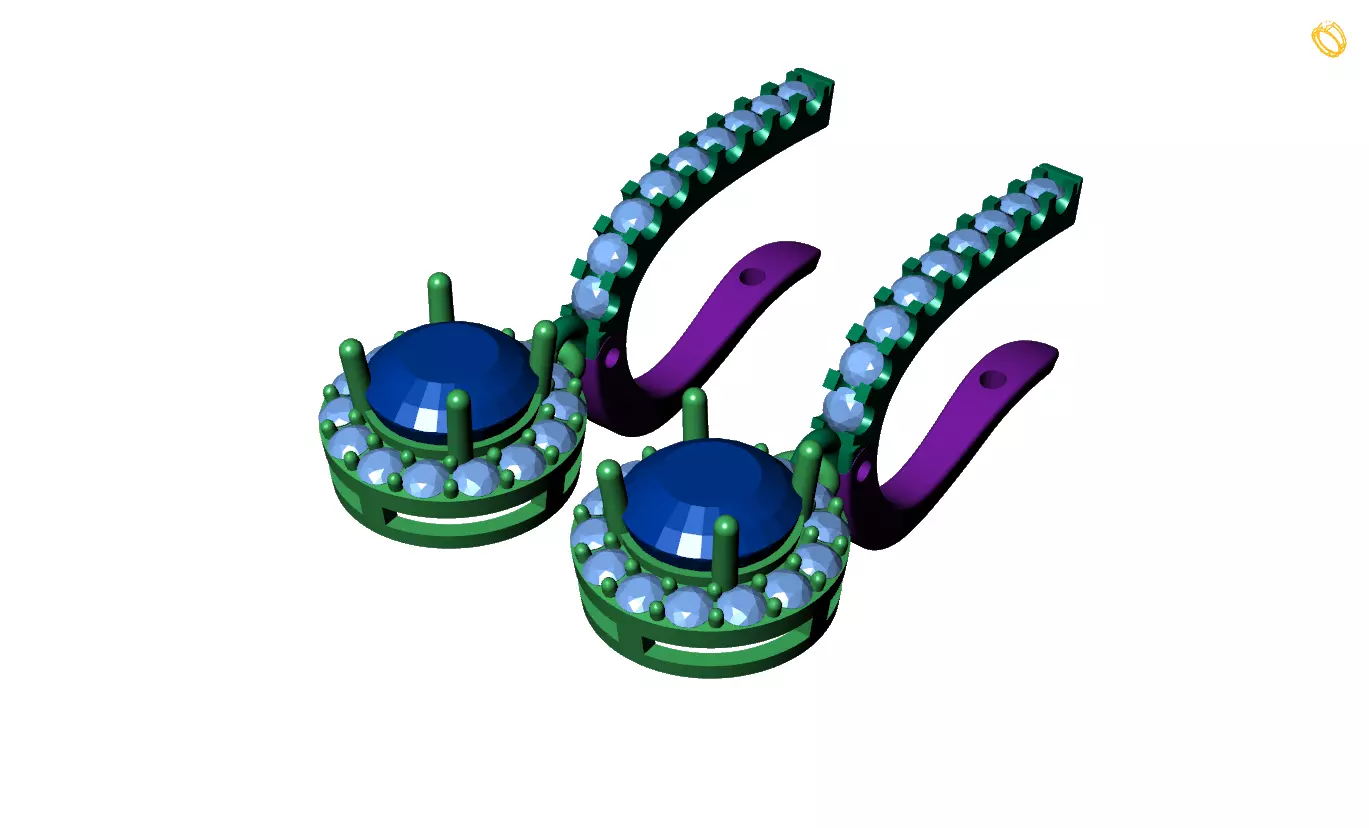 Diamond earring 3D print model_0