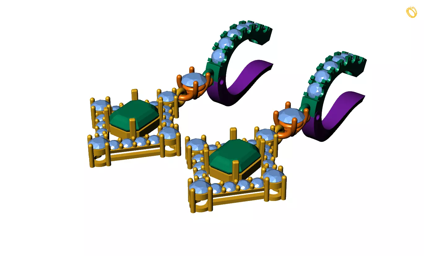gem earring 3D print model
