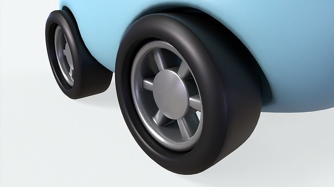 Cartoon Rabbit Car Cute Low-poly 3D model 4