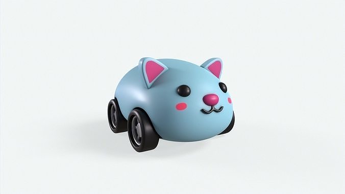 Cartoon Rabbit Car Cute Low-poly 3D model 6