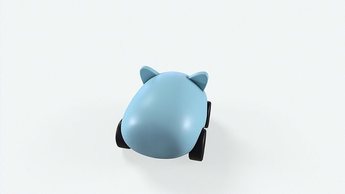 Cartoon Rabbit Car Cute Low-poly 3D model 7