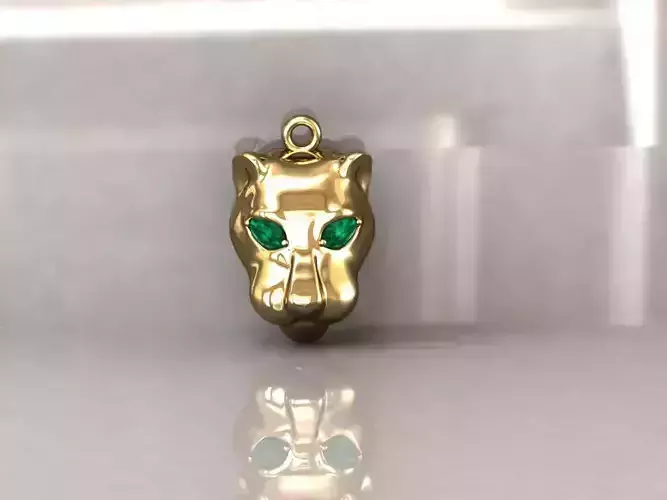 Panther Head Flat Pendant 33