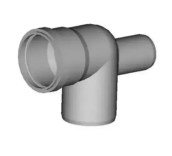 DN 75 Bogen mit Ueberlaufstutzen DN50 druckbar