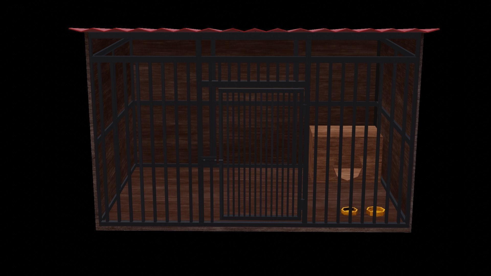 Dog house and 3 dogs low poly pack Low-poly 3D model_9