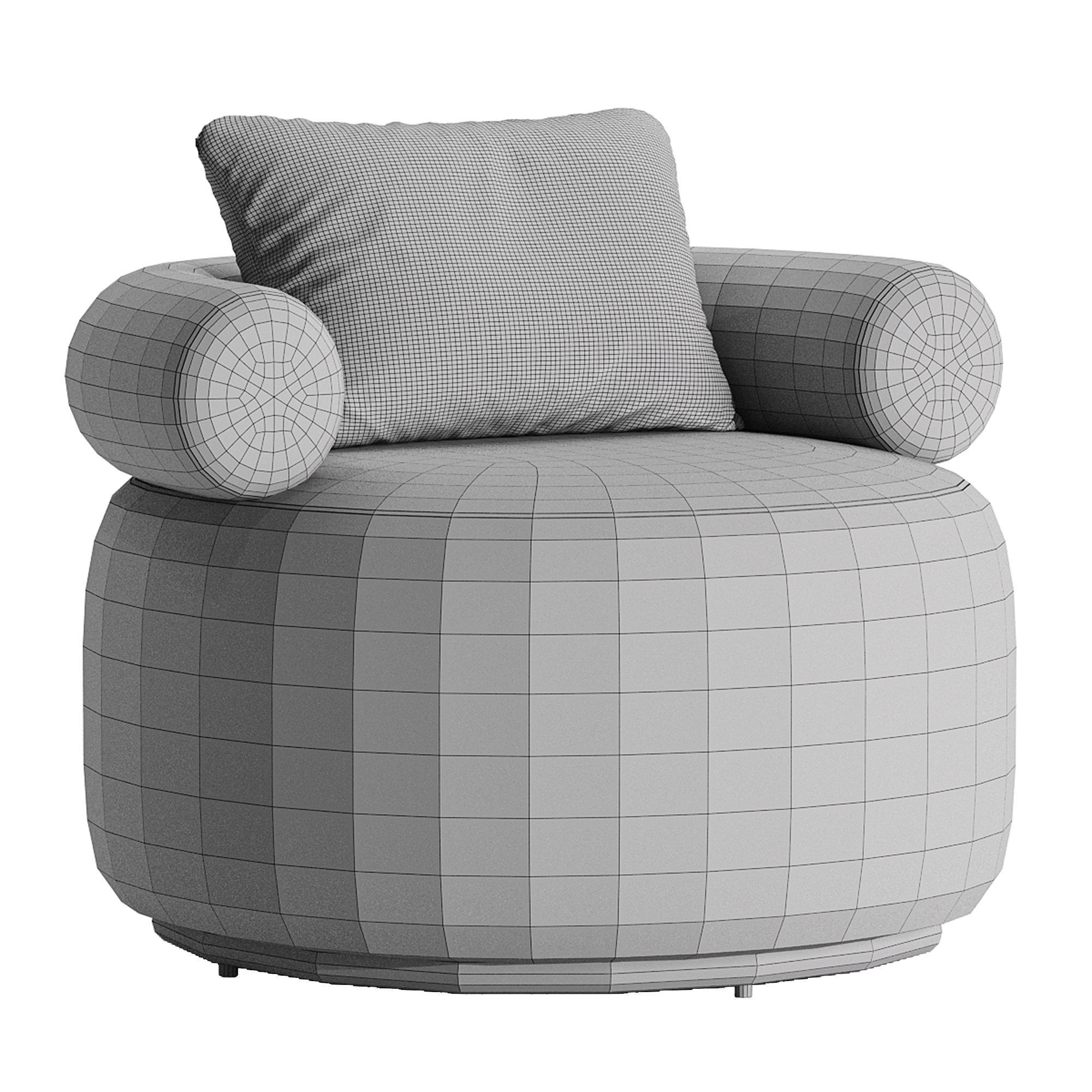 Huggy Swivel Armchair 3D model_6