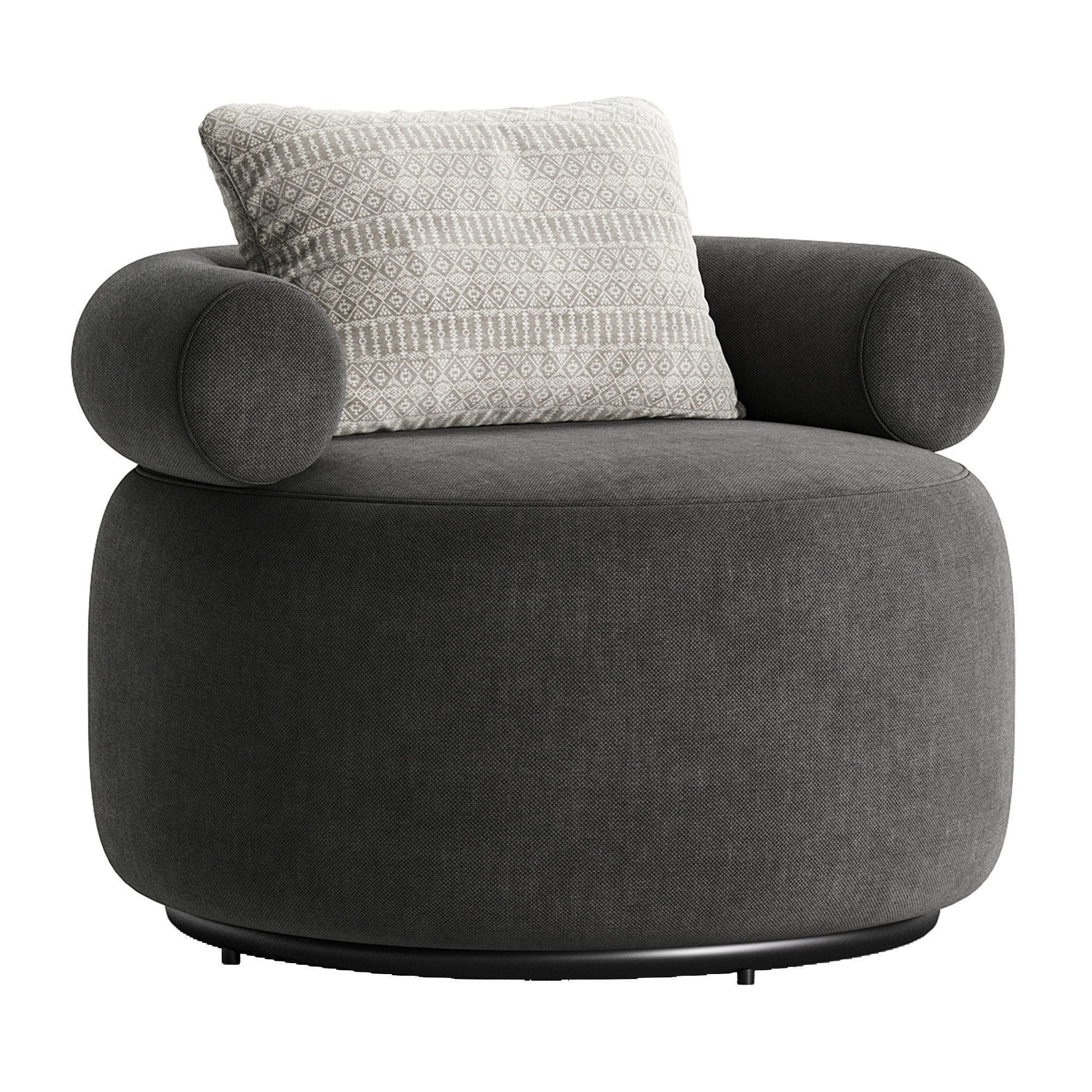 Huggy Swivel Armchair 3D model_10