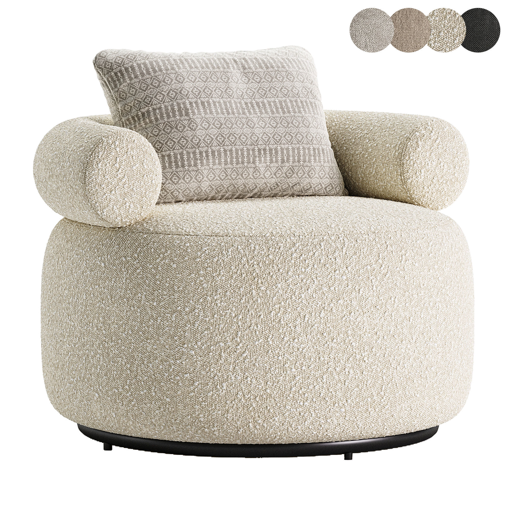Huggy Swivel Armchair 3D model_7