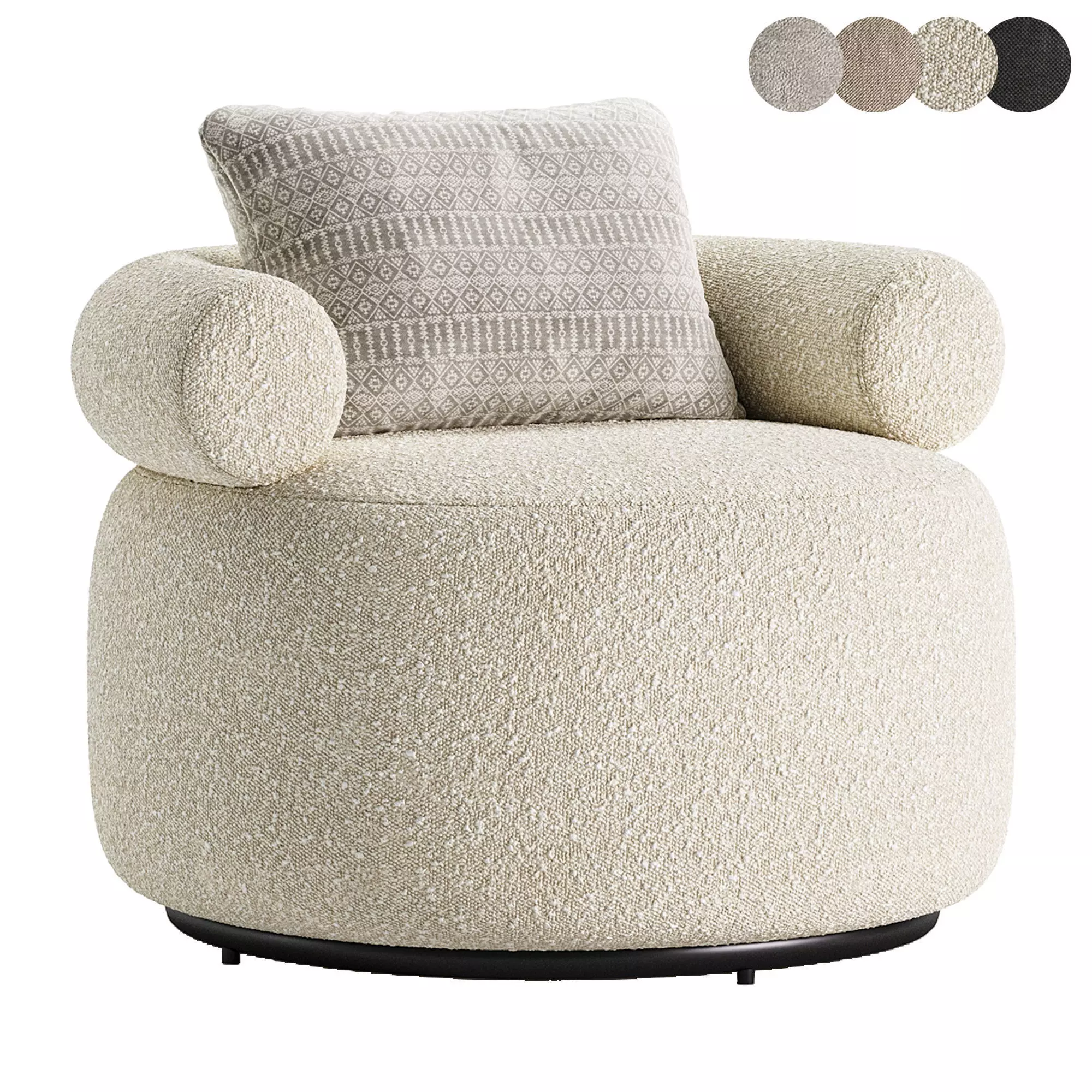 Huggy Swivel Armchair 3D model_0
