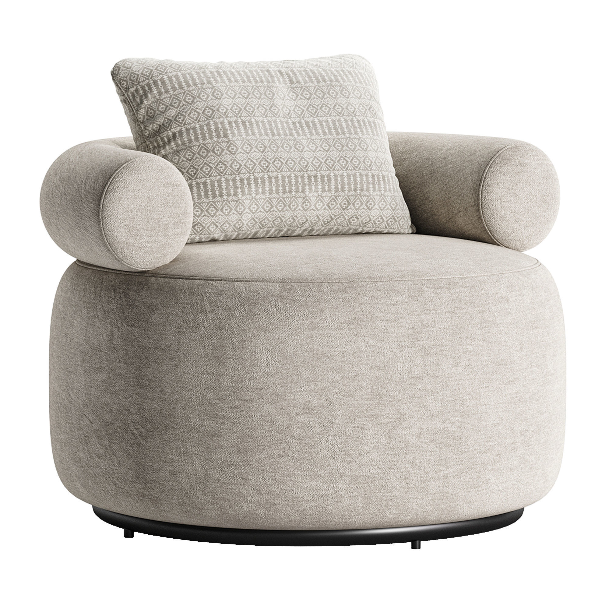 Huggy Swivel Armchair 3D model_8