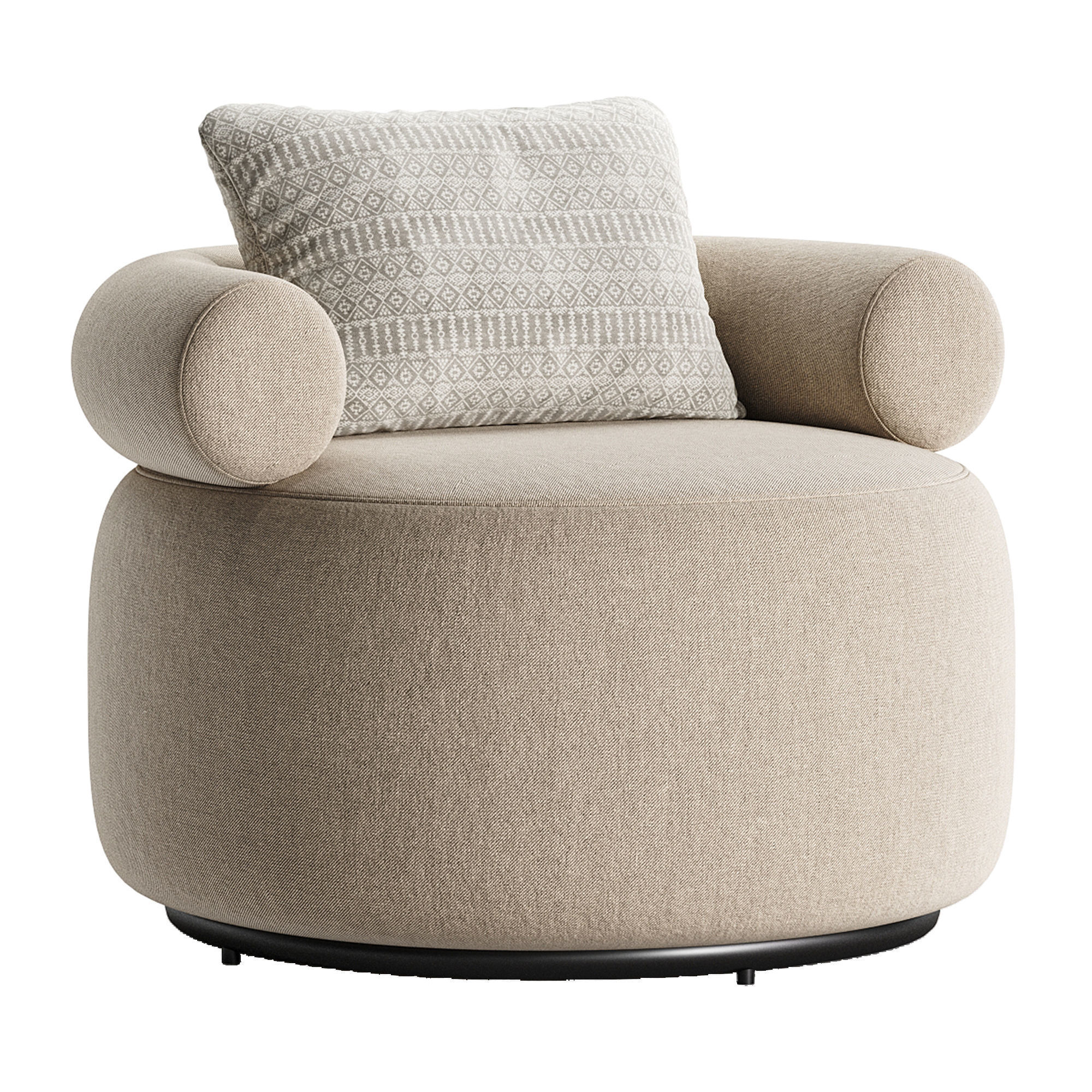 Huggy Swivel Armchair 3D model_2