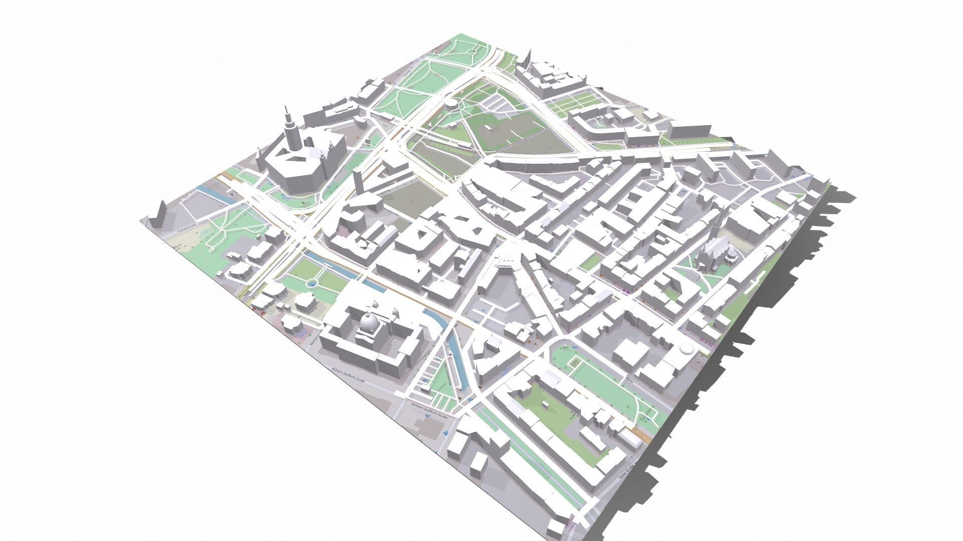 Cityscape Leipzig Germany fragment city 3D model_14