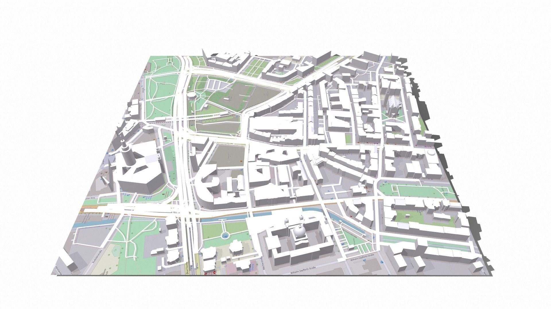 Cityscape Leipzig Germany fragment city 3D model_2