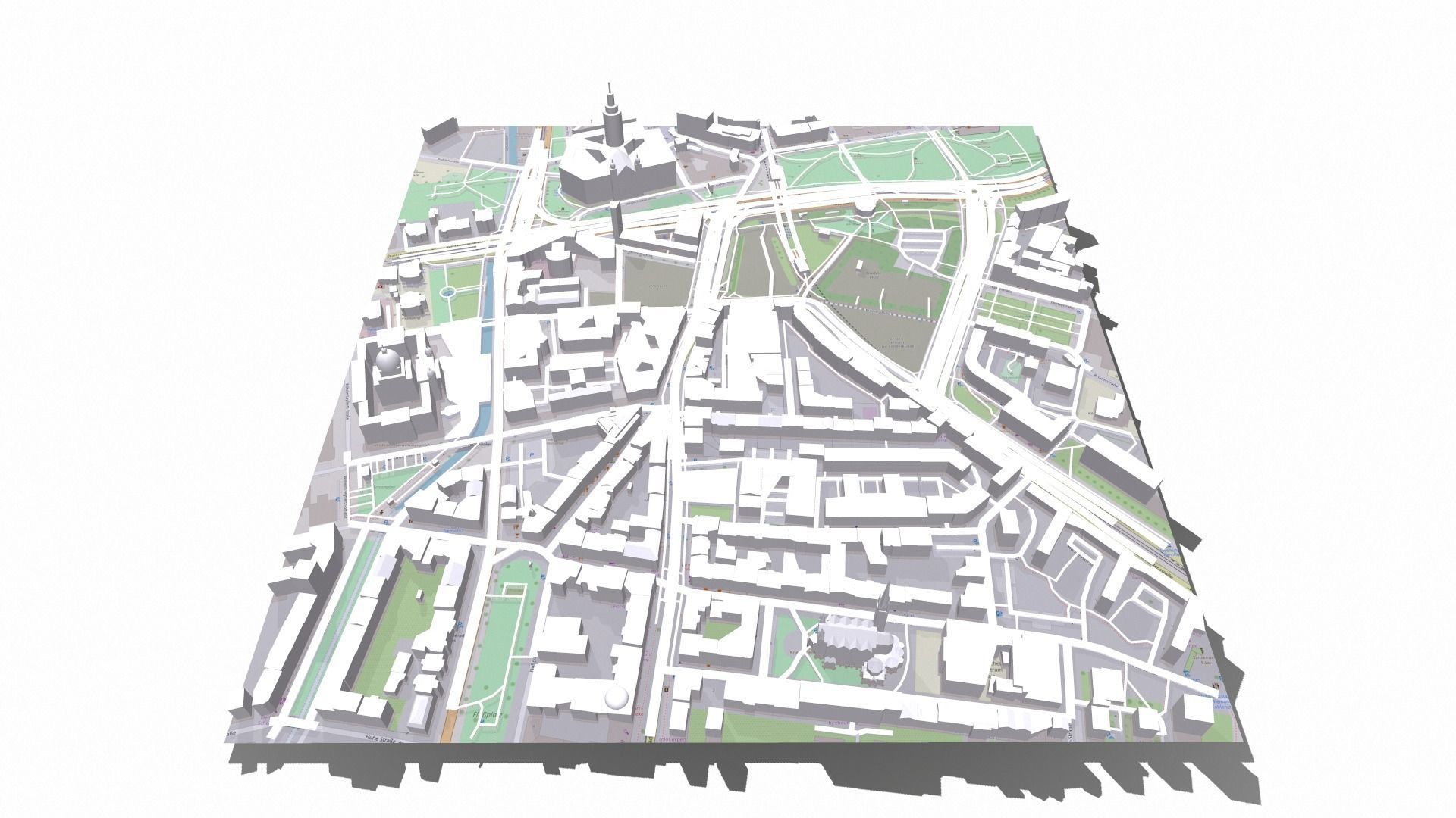 Cityscape Leipzig Germany fragment city 3D model_8