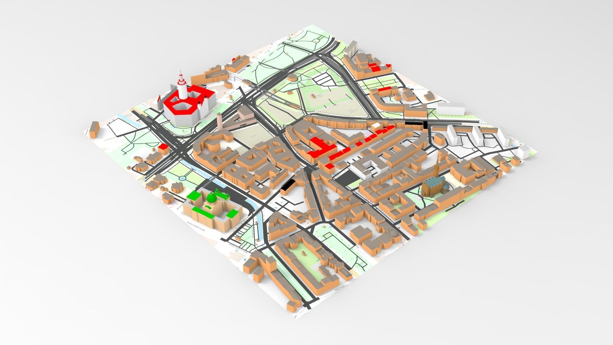 Cityscape Leipzig Germany fragment city 3D model_13