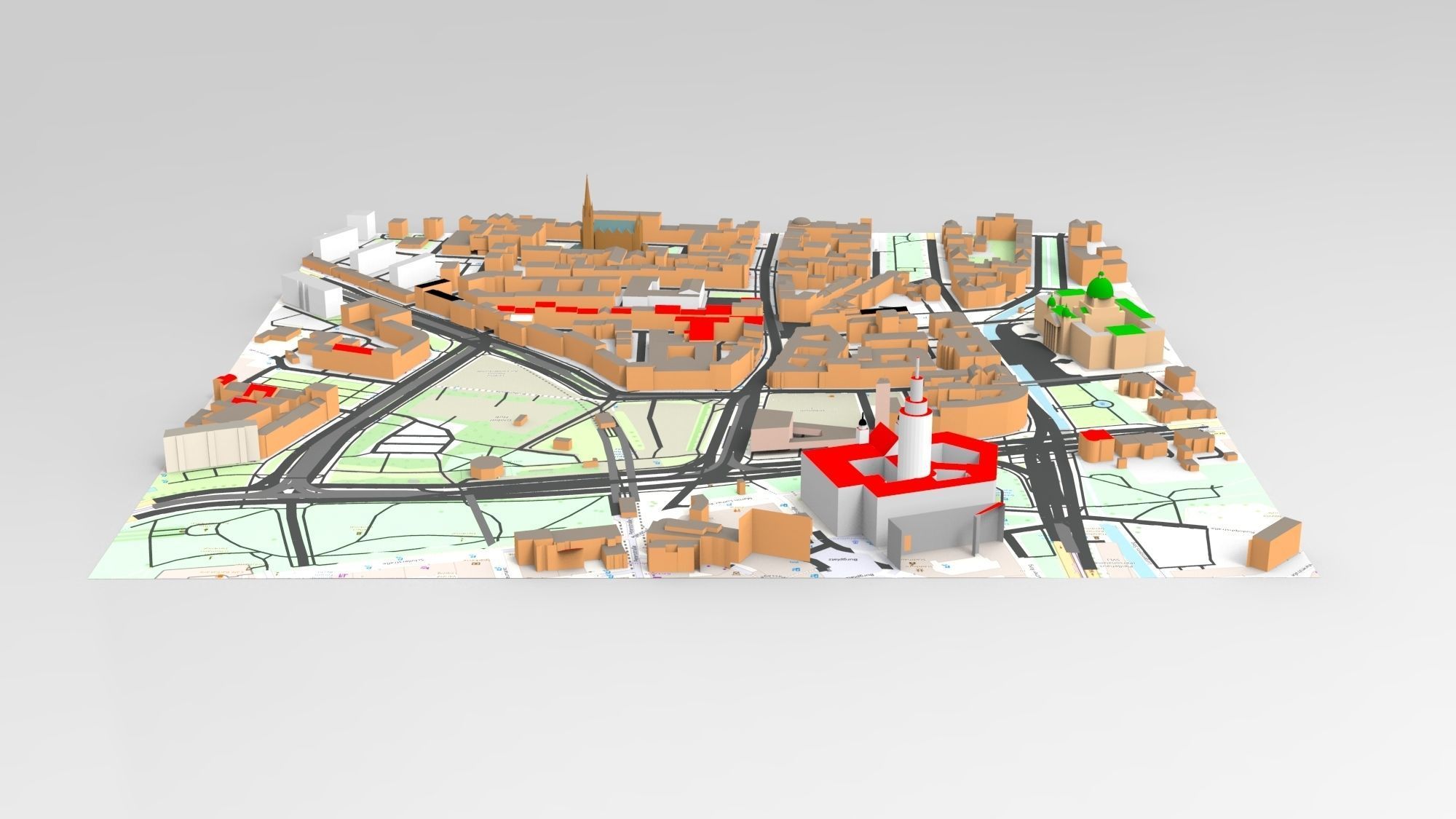 Cityscape Leipzig Germany fragment city 3D model_15