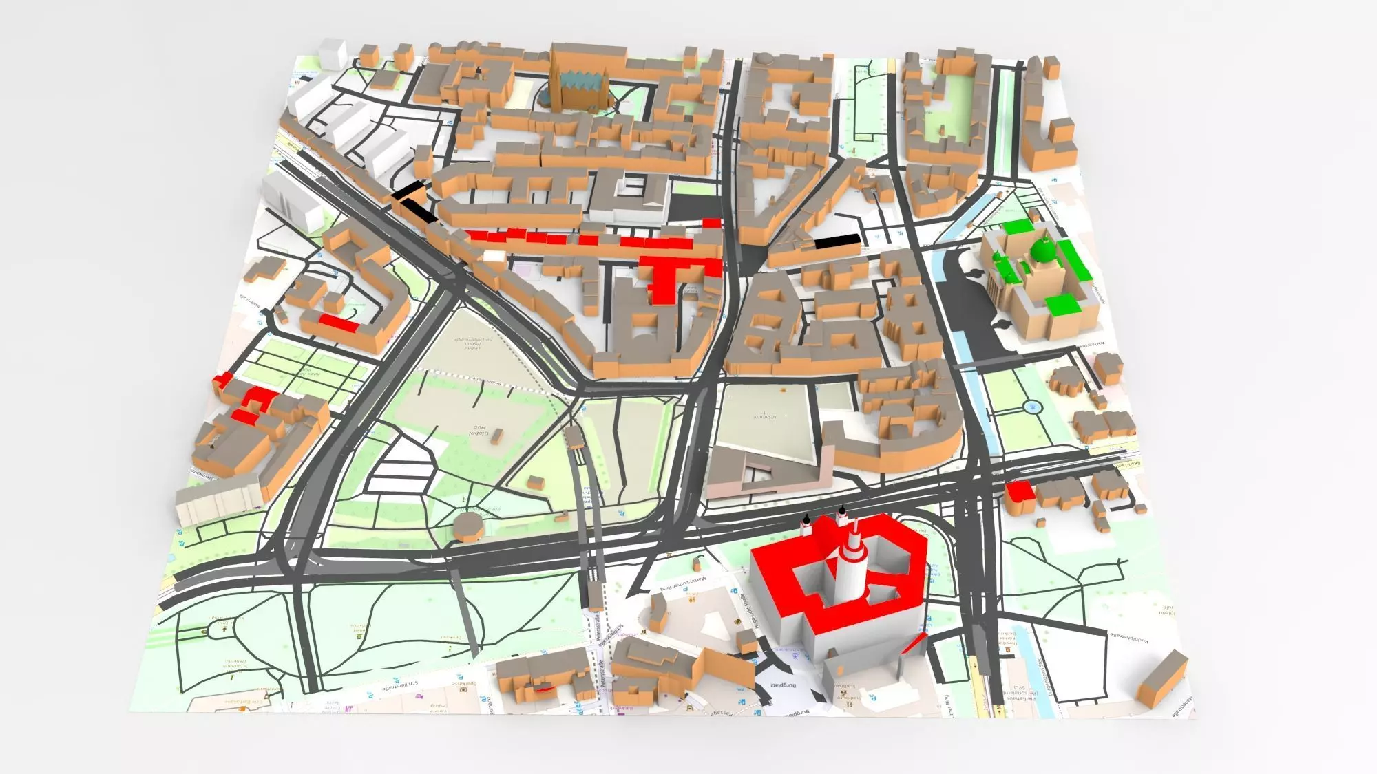 Cityscape Leipzig Germany fragment city 3D model_0