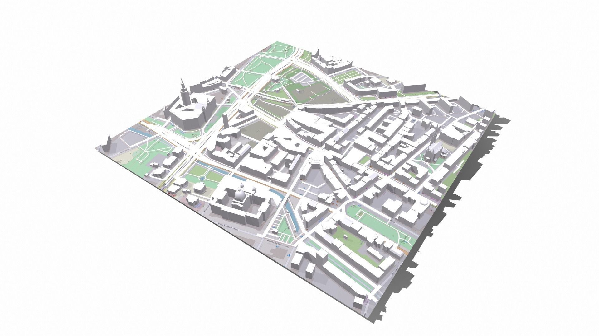 Cityscape Leipzig Germany fragment city 3D model_12
