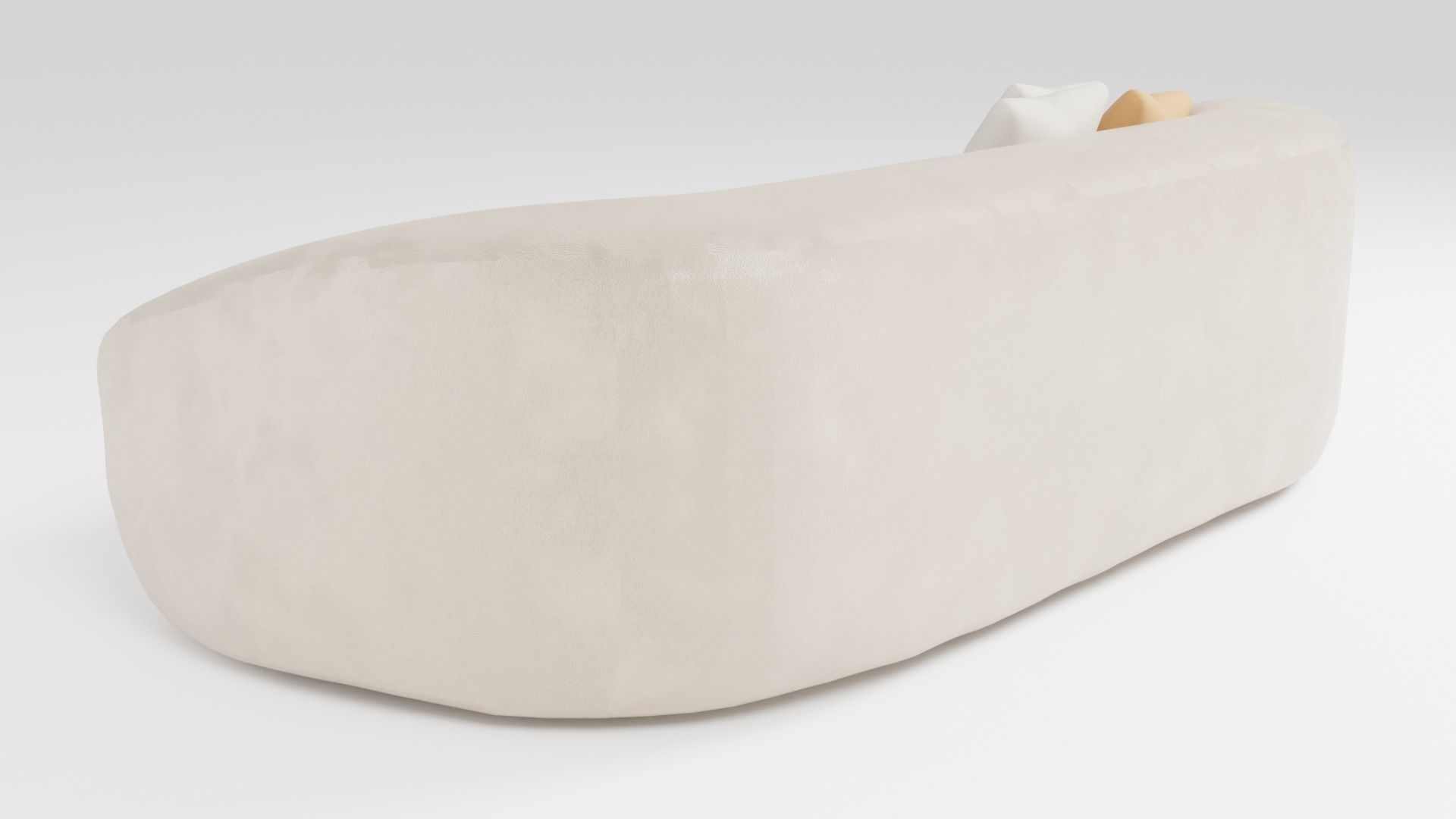 Soft sofa made of quality velvet 3D model_3