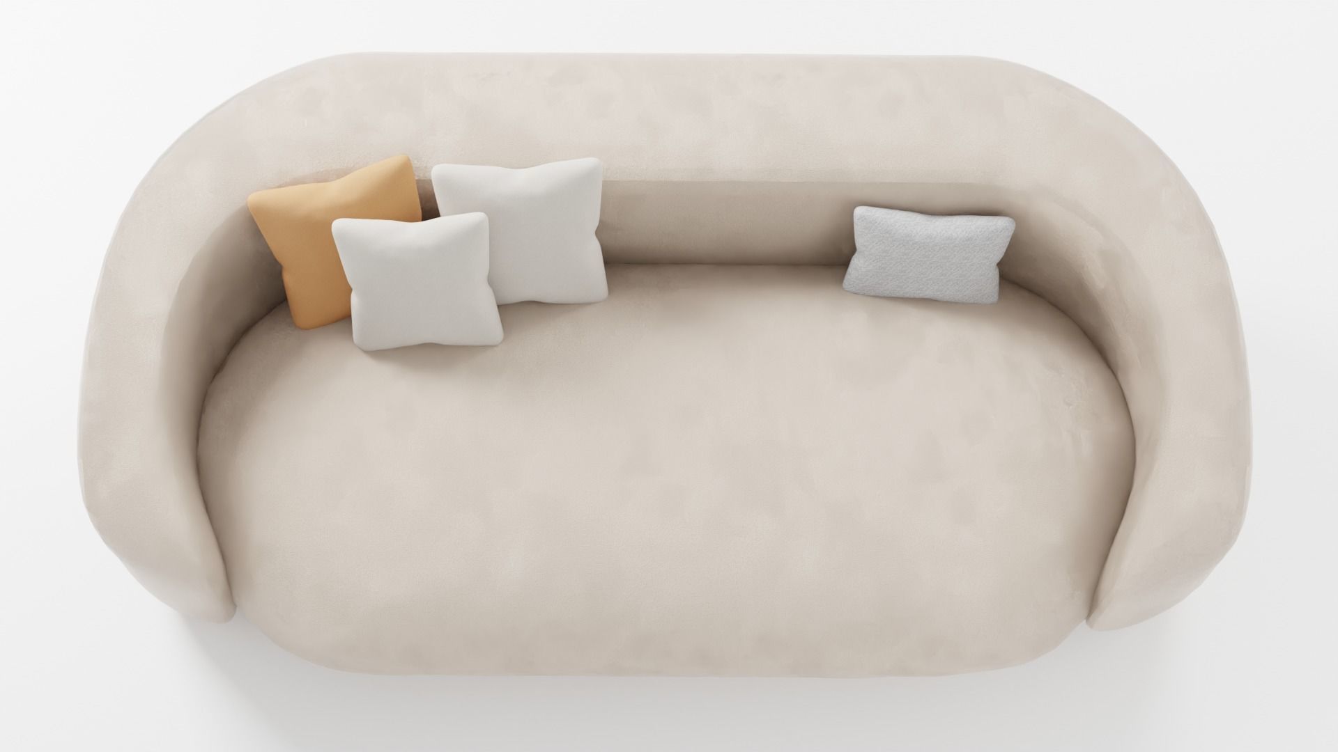 Soft sofa made of quality velvet 3D model_5