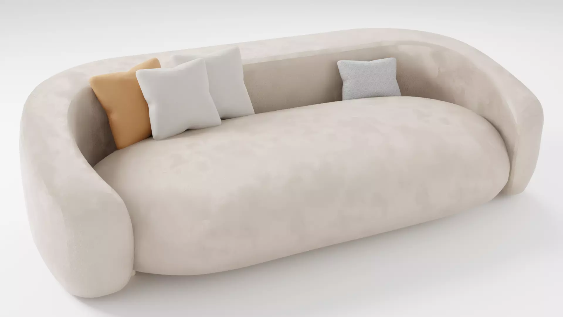 Soft sofa made of quality velvet 3D model_0