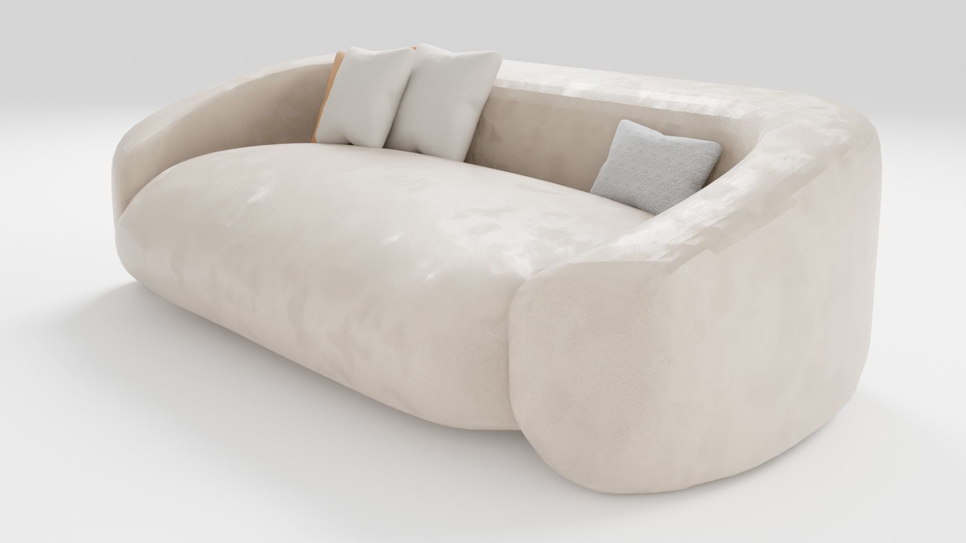 Soft sofa made of quality velvet 3D model_4