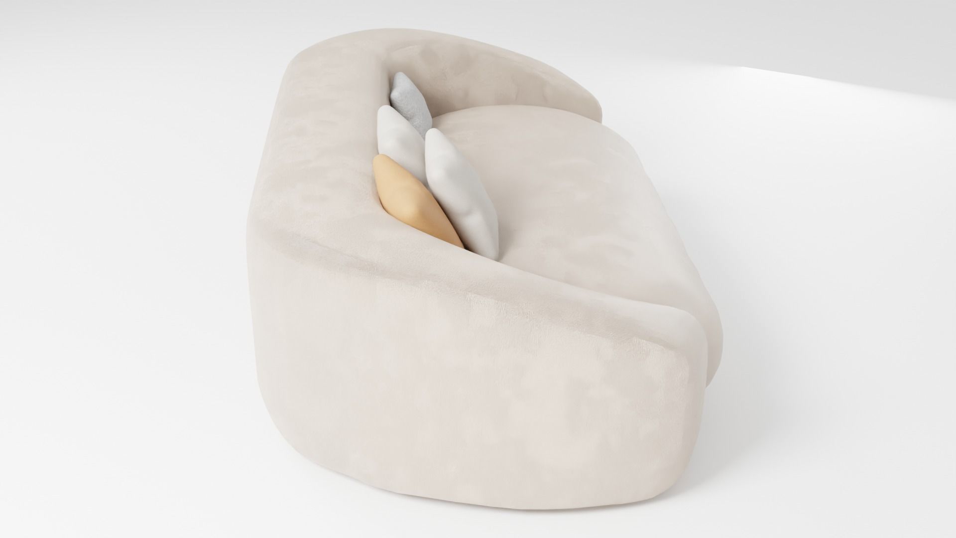 Soft sofa made of quality velvet 3D model_1