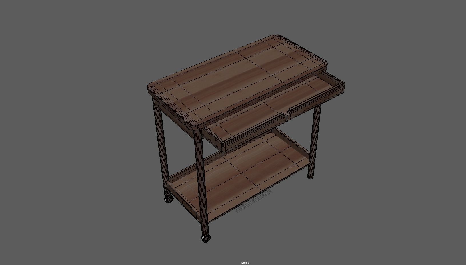 Computer Table - Computer Desk Low-poly 3D model_7